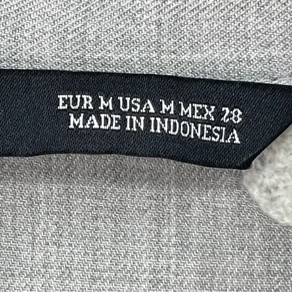 Zara Pom Polka Dot Babydoll Mini Contrast Dress Gray White Shirt Size Medium - Picture 13 of 15